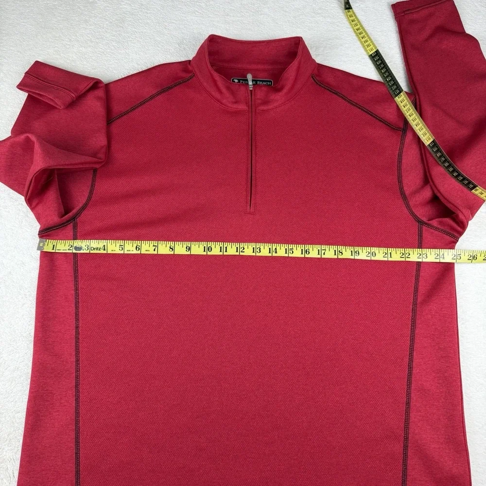 Pebble Beach Golf Red Men's Large 1/4 Zip Performance Pullover Long Sleeve - Picture 11 of 13